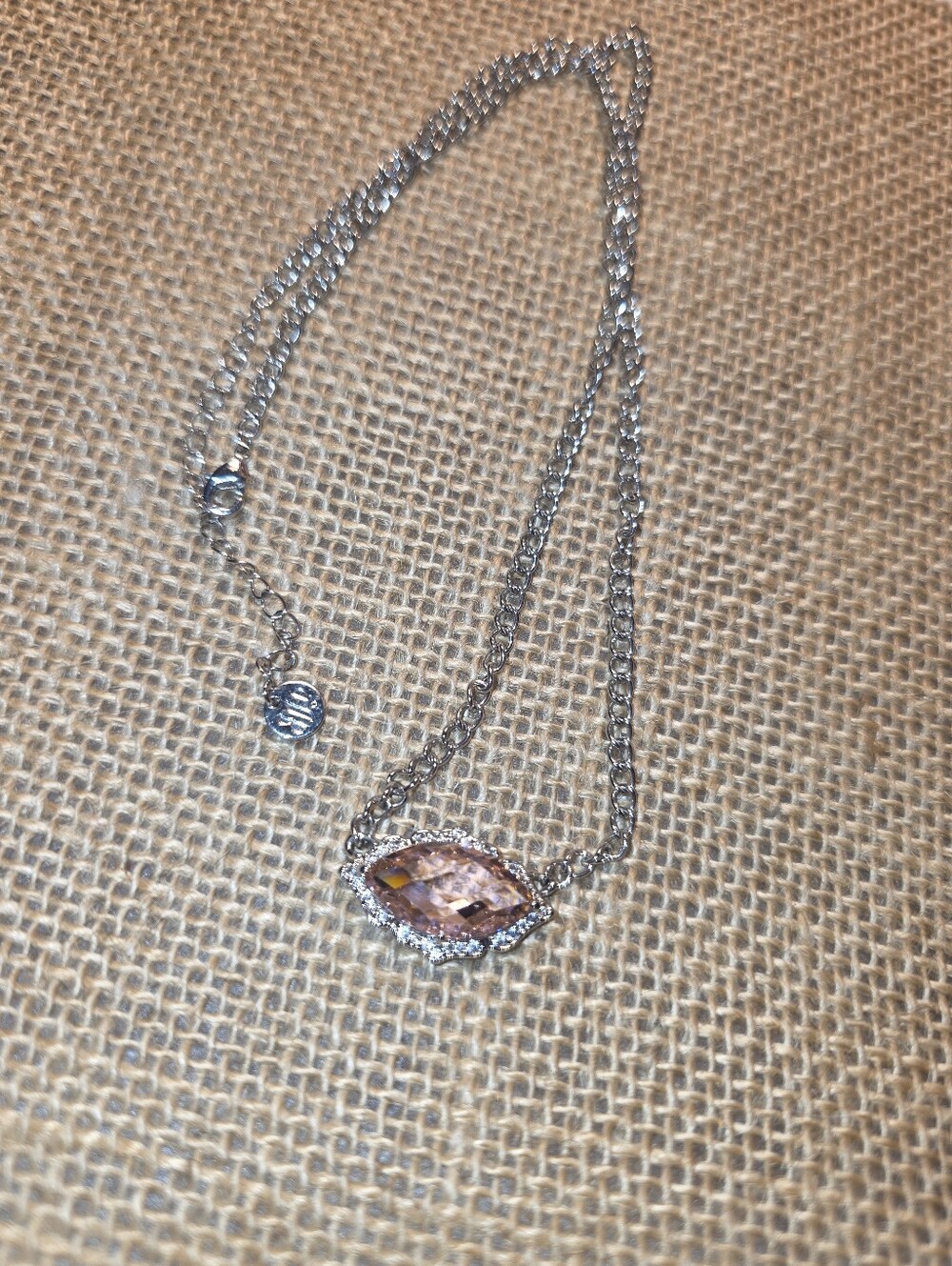 Bomb Party Pink Marquise Crystal Pendant Necklace